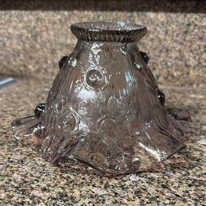 vintage Fenton Cabbage Rose Ruffle Fairy Light Lamp Shade Homco in the 1980s.